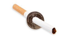 Load image into Gallery viewer, Cigarette Thru Quarter (One Sided) by Eagle Coins - Trick